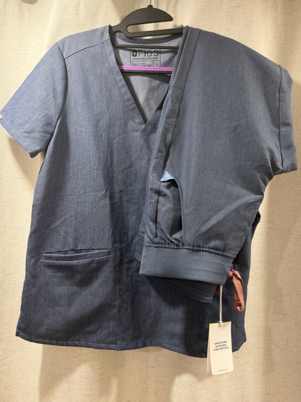 Figs Women Zamora joggers and top Denim set NEW